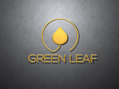realistic green leaf illustration logo minimalis