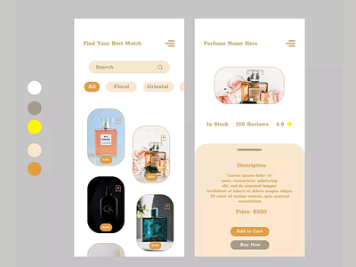Perfume Shop UI design concept ad branding canva design ecommerce flyer illustration logo product ui