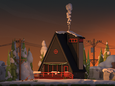 it´s this time 3d c4d christmas cinema4d colors fall illustration lowpoly render time winter