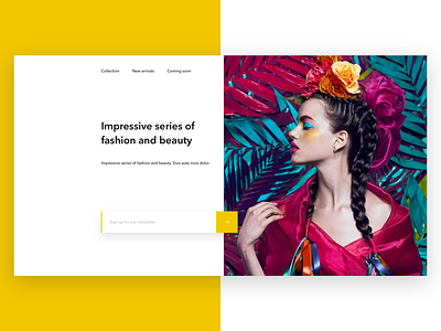 fashion & beauty e-commerce site clean design ecommerce home screen landing page sketchapp ui ux website design