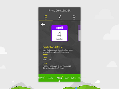 MSc Milestone calendar app challenger mobile