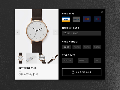 Quick Buy Checkout Modal check out checkout daily ui dailyui instrmnt modal payment ui ux