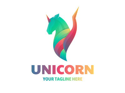 UNICORN GRADATION LOGO ILLUSTRATION