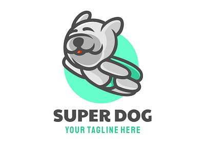 Cute Super Dog Logo Illustration