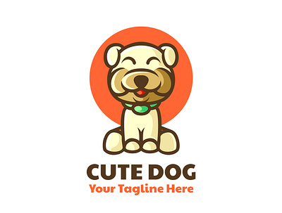 CUTE DOG MASCOT LOGO ILLUSTRATION adorable dog