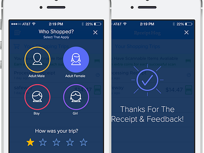 Receipt Upload Input Screens android feedback ios mobile mobile design mobile survey survey