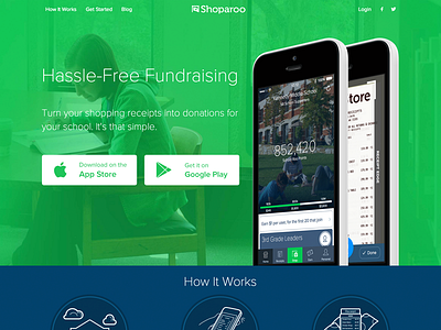 Shoparoo v3 Site app design earn fundraising layout online shop shoparoo site web website