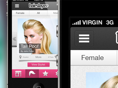 Hairslayer App design ios mobile mobile design ui