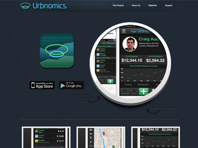 Urbnomics Beta App Page app app page app site ui web design