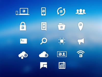 Bluebox Icon Set cloud enterprise icon icon design icon set iconography icons mobile security