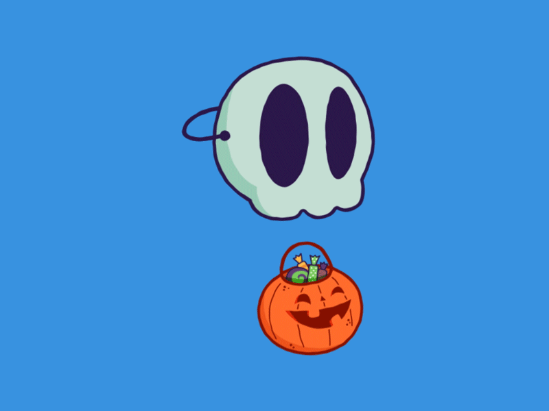 Peek-a-Boooooo 2d after effects animation halloween illustration loop spooky sticker