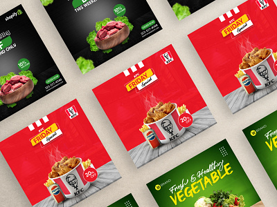 Social Media Banner Design beef food grocery newsfeed shoop vagetable