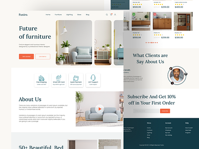 Interior Design Landing Page architecture bedroom chair couch decor e commerce fireplace furniture homepage interior interiordesign landingpage livingroom page room saikat211 sofa