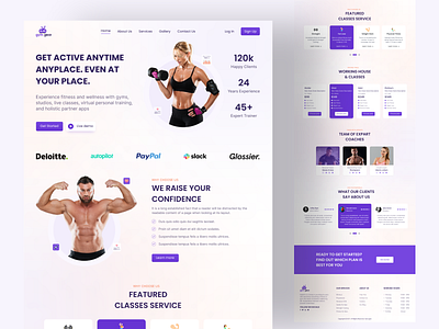 Gym gear - Fitness Landing Page💪 crossfit exercise fitness fitness app gym gym app health interaction saikat211 sport trainer training ui ux workout yoga