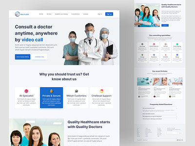 Medical Landing Page clinic doctor figma health healthcare hospital landingpage medical medicallanding medicine patient pharmacy saikat211 styleguide ui ui style guide uiux ux