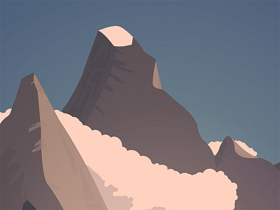 Mountains WIP clouds digital gradient illustration mountains simple tints vector