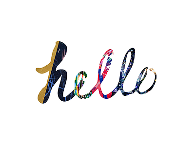 Hello collage hand lettering hello lettering mask type typography