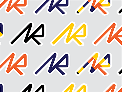NR brand branding colorful lettermark monogram motorsport racing sticker