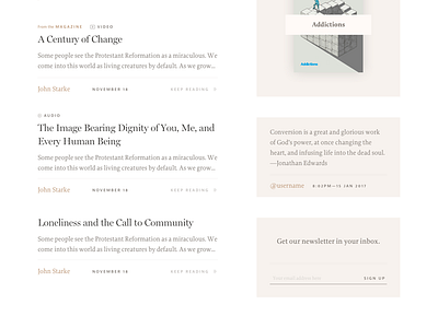 Soon. content platform content site scripture site design typography ui design web design