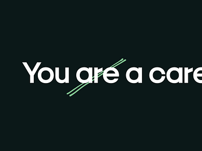 You Are a Care dark ui dr handmade production type typography web design