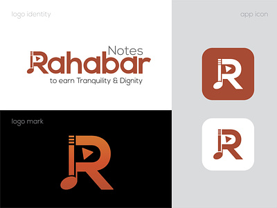 rahabar notes logo creative logo play r r icon r logo rahabar rahabar notes unique logo