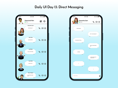 Daily UI Day 13 - Direct Messaging app design ui ux