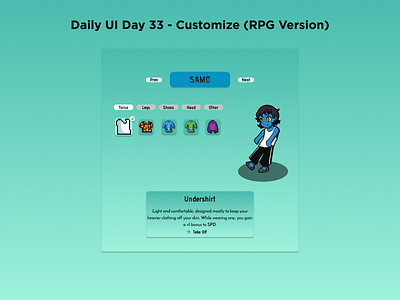 Daily UI Day 33 - Customize (RPG Version) design graphic design ui ux