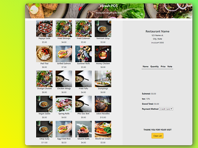 Restaurant OMS design webapp website