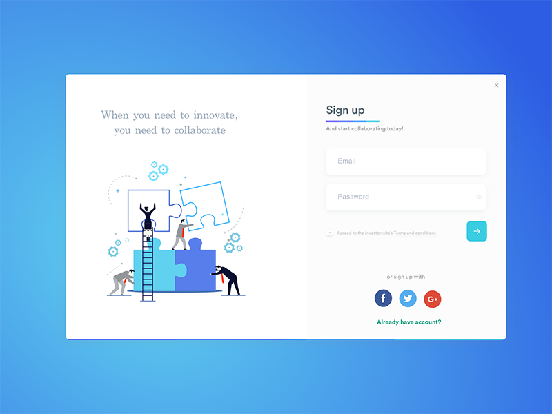 Sign Up Popup by Eshita Gupta on Dribbble