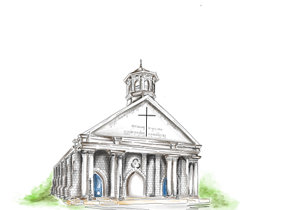 Church Illustration autodesk building church city icon illustration sketch watercolor