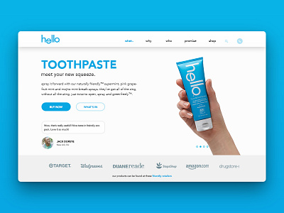 Product page for ecommerce website blue ecommerce shop store toothbrush ui web