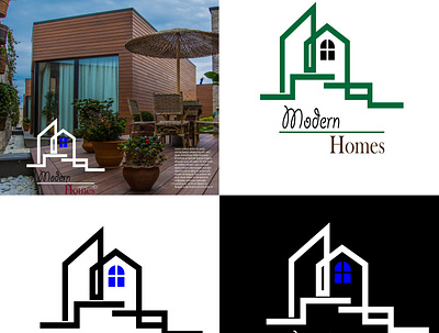 Modern Home Logo Concept adobe illustrator al animation branding design flat graphic design icon illustration illustrator logo logo design minimal minimalist logo typography vector vector design vector tracing