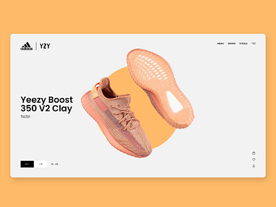 Adidas Yeezy Boost 350 V2 UI adobe xd branding design graphic design sneakers ui ux web