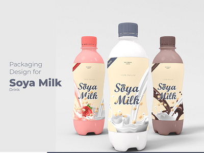 Soya Milk Packaging Design for bottles branding design graphic design illustration ui vector