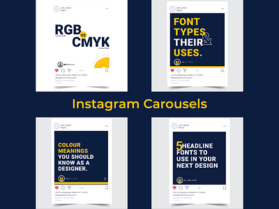 Carousels for Instagram design graphic design typography