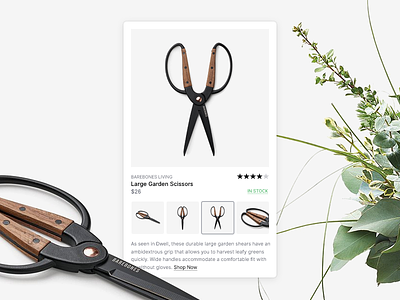 Product Overlay commerce design detail hover overlay popup product scissors shop store ui