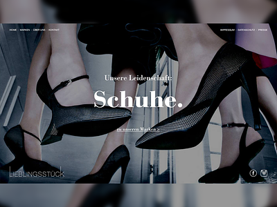 Lieblingsstück fashion minimal shoes web design website