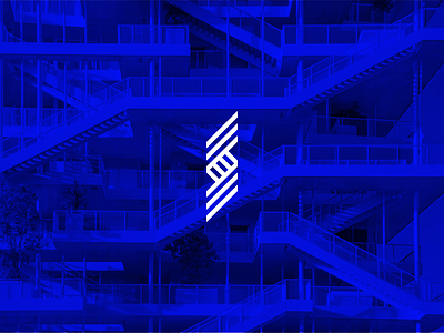SKYHOUSE black blue building flat logo logo design logodesign minimal minimalist minimalistic real estate real estate logo sign stairs symbol white