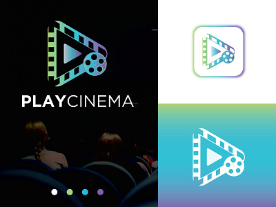 PLAYCINEMA LOGO branding graphic design logo