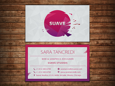 Suave Elegant Business Card business card colorful elegant layered pink premium professional suave white texture