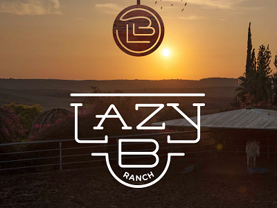 Lazy B Ranch logo brand corten farm lazy logo ranch rustic signage