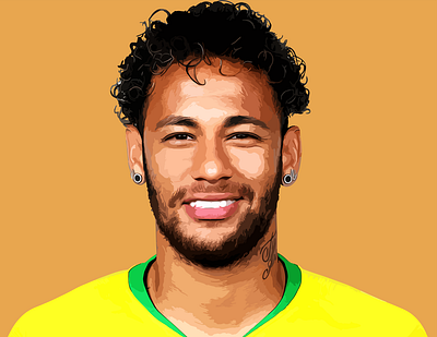 Neymar Portrait Illustration design football illustration illustrator neymar portrait vector