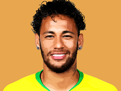 Neymar Portrait Illustration design football illustration illustrator neymar portrait vector
