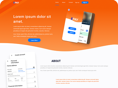 Payment App Landing Page app design ui
