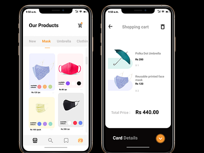 Shopping Cart app design figma ui ux