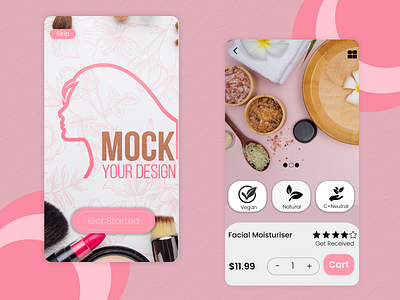 Cosmetico-Modern Beauty App app branding design illustration logo typography ui ux vector