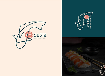 Sushi Bar Concept Logo branding creative design logo modern vector