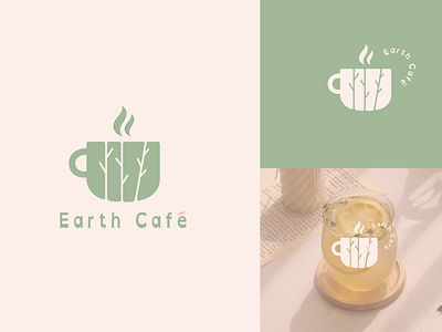 Earth Cafe Logo branding creative design graphic design illustration logo mini modern vector