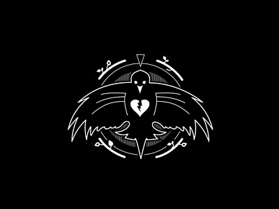 Crow bird crow heart