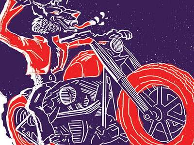 Werewolf on a Motorcylce motorcycle werewolf